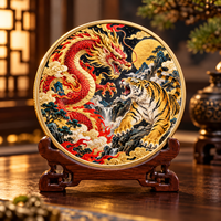 Pièces de monnaie en cuivre fin 999 de 1 oz, série Dragon Tigre, à double face, en relief, effet UV, anti-décoloration, artisanat métallique festif