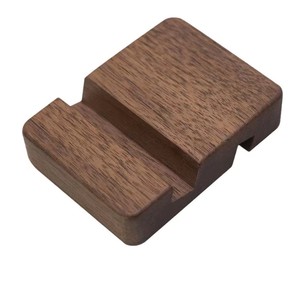 Solid Wood Walnut Phone <b>Stand</b> Double Slot Adjustable <b>Tablet</b> Holder Desktop <b>Stand</b> Geometric Design - Product Image 4