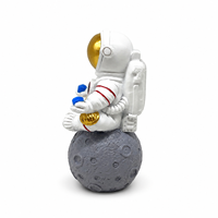 Figura de Astronauta de Resina Weivista de 12 cm de Alto, Estatua Dorada de Astronauta Meditando para Decoración del Hogar