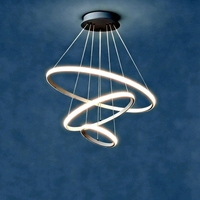 Lustre LED moderne à double anneau entrelacé, intensité variable, pour salle à manger, salon, décoration intérieure