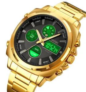 Golden Watches Skmei 1673 Wristwatch Men Quartz Digital Gents Watches Relojes-hombr Al Por Mayor Watch For Men