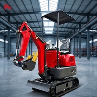 Mini-excavatrice 1,2 tonne EPA, petite excavatrice agricole, nouvelle excavatrice sur chenilles, mini-excavatrice compacte, moteur Kubota, livraison gratuite