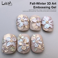 Kit de vernis à ongles en gel Lehchis, gel d'art 3D en relief, 28 couleurs irisées, gel à texture épaisse et solide pour la sculpture florale, pour salon de manucure