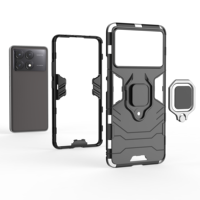Coque anti-chute antichoc pour Xiaomi Poco X6 Pro X5 X6 F5 M6 Pro Ring Stand Phone Cover