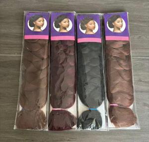 Cabello Sintético para Trenzas Afro Yaki de Alta Calidad, Preestirado, <span class=keywords><strong>Jumbo</strong></span>, 82 Pulgadas, 230g, Disponible en Stock, Venta Directa de Fábrica - Product Image 2