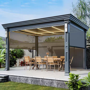 Diseño de Gazebo Moderno y Elegante en Aluminio. Pabellón Minimalista con Techo Rígido para Patio Contemporáneo. Estructura Exterior Personalizada Directa de Fábrica. - Product Image 1