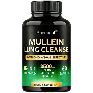 Rosebest Compléments alimentaires de haute qualité à base d'extrait de feuilles de molène biologique végétalien pour la santé pulmonaire, nettoyage et détoxification - Product Image 1