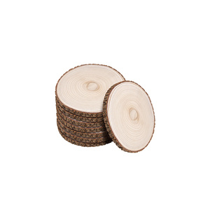 Fette di <span class=keywords><strong>Legno</strong></span> Naturale Rotonde <span class=keywords><strong>con</strong></span> Bordo Naturale per Artigianato Fai-da-Te, Decorazioni per Matrimoni e Centrotavola - Product Image 2