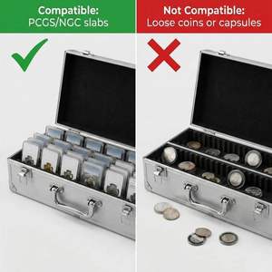 Caja de Almacenamiento de Aluminio para Monedas, con 50 Ranuras, Compatible con Placas de Monedas PCGS/NGC - Product Image 6