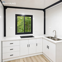 Maison conteneur préfabriquée extensible de 20 pieds avec cuisine, toilettes, et pièce de jardin modulaire pour bureau à domicile et cabane de ferme