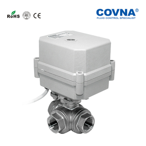 วาล์วบอลไฟฟ้า COVNA แบบ 3 ทาง พอร์ต T 12V DC สแตนเลส พร้อมมอเตอร์ควบคุมการไหลของน้ำ - Product Image 4