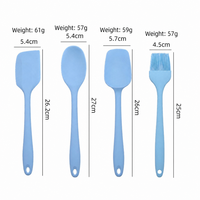 Ensemble de pâtisserie en silicone rose 4 pièces, résistant à la chaleur, spatule antiadhésive, pinceau à huile, grattoir à gâteau, outils de cuisson