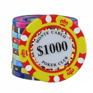 Jetons de poker en argile 14g 40mm avec logo personnalisé, vente en gros - Style Monte <span class=keywords><strong>Carlo</strong></span>, stock disponible, faible MOQ pour tournois de casino - Product Image 1