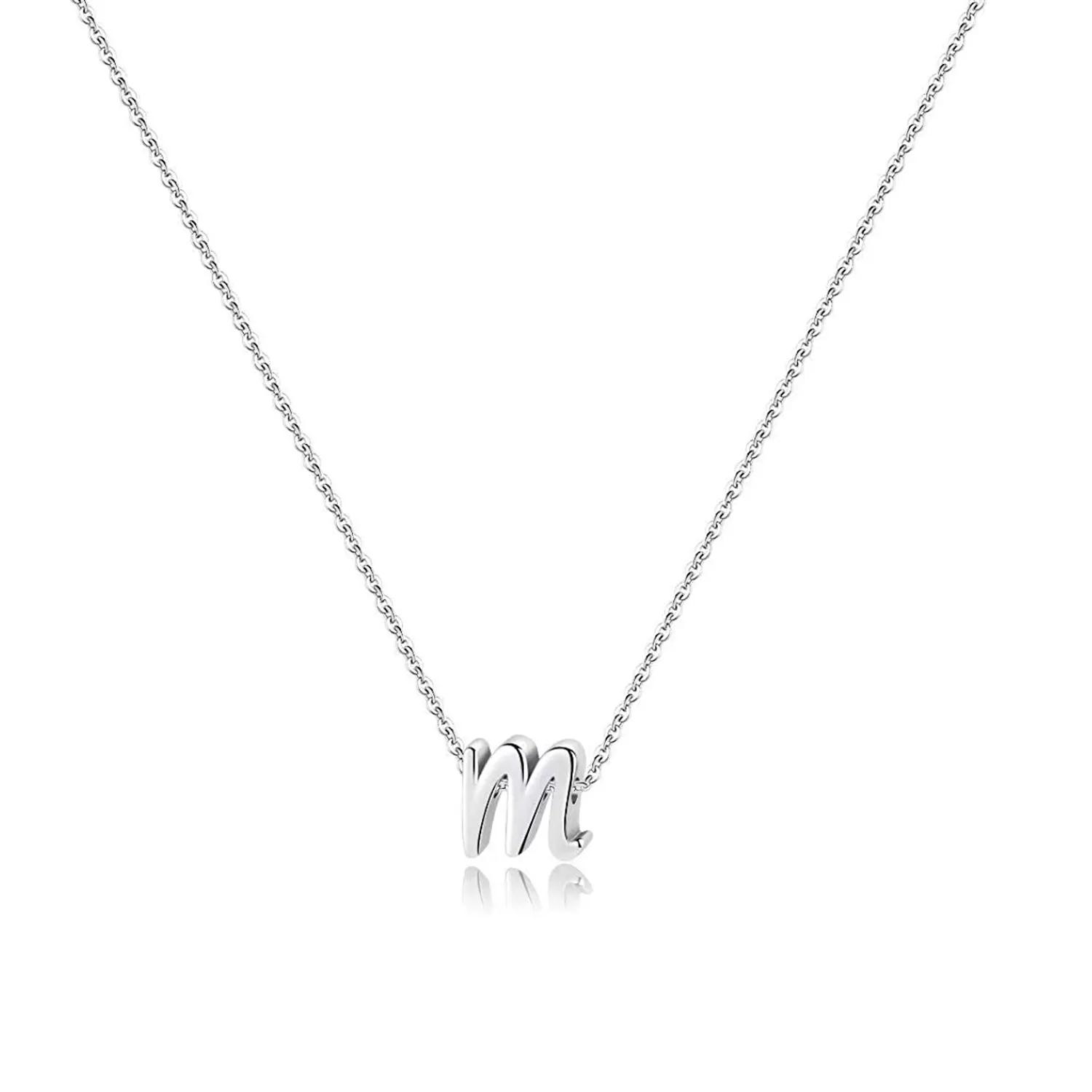 Fashion Trendy Jewelry Necklace Custom 18k Gold Plated Dainty Alphabet Letter Pendant 925 Sterling Silver Initial Necklace