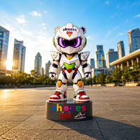 Statua in Vetroresina Personalizzata a Grandezza Naturale di Personaggio Robot Mascotte per Centri Commerciali, Resort e Sculture d'Arte Pubblica
