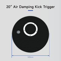 UNLOCKDRUM 20" Trigger de grosse caisse à amortissement d'air en mesh, 2-en-1 avec peau et trigger entièrement en mesh, entièrement compatible avec les modules Roland et Yamaha