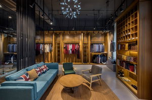 Ropa al por menor Nueva moda Sastrería Diseño de interiores Boutique Hombre Tienda Diseño Exhibición Hombres Ropa Bastidores Sastrería Nombre - Product Image 4