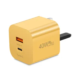 Universal Portable Type C Wall Charger 40w Qc3.0+2 Pd Power Adapter Eu Us Plugs For Iphone 15 Chargers