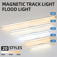 Système d'éclairage sur rail magnétique LED COB moderne à 3 couleurs réglables, construction en aluminium, CRI 92, 48V, usage domestique, bureau, commercial, garantie 3 ans