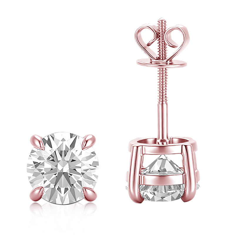 18k rose gold lab diamond earring