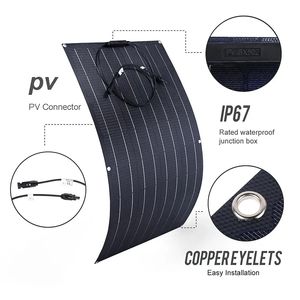 Großhandel All Black Shing led 100W/200W Home <span class=keywords><strong>Solar</strong></span> <span class=keywords><strong>Energy</strong></span> System Flexible Semi-Charger Solarmodule aus <span class=keywords><strong>China</strong></span> - Product Image 2
