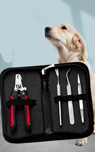 Pince à épiler professionnelle durable en acier inoxydable et plastique, lot de 4, écologique, pour l'élimination des tiques, coupe-ongles, outils pour éliminer les peaux mortes, pour animaux de compagnie - Product Image 6