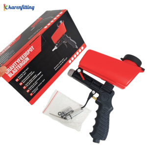 Karenfitting Gravity Feed Spot Blaster Gun Red Plastic Manual <b>Sandblasting</b> Tool for Metal Surface Cleaning Deflashing - Product Image 1