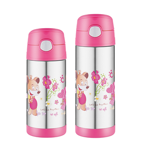 350ml Bpa Free Classic Design Stainless Steel Tumbler Double Wall Insulated Eco-Friendly Camping <b>Drinking</b> <b>Bottle</b> with <b>Straw</b> - Product Image 1
