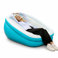 Canapé gonflable individuel avec pompe intégrée, en PVC floqué, chaise longue auto-gonflante, chaise pliante automatique pour le camping et la plage