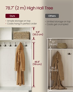 Armoire d'entrée <span class=keywords><strong>VASAGLE</strong></span> avec banc de rangement, armoire de couloir, vestiaire, <span class=keywords><strong>porte</strong></span>-<span class=keywords><strong>manteau</strong></span> avec banc - Product Image 4