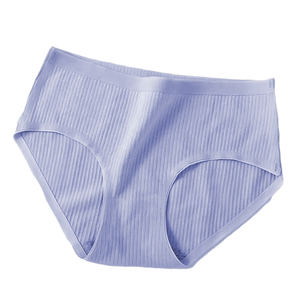 Culottes sans couture taille mi-haute pour femmes, couleur unie, en coton tricoté et élasthanne, respirantes, style basique, lavables en machine - Product Image 1