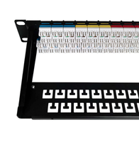 Panel Patch Modular Cat6 48 Port 19 Inch 1U RJ45 8P8C, Jack Keystone Jaringan Cat6 UTP Berlapis Emas, Panel Patch Rak