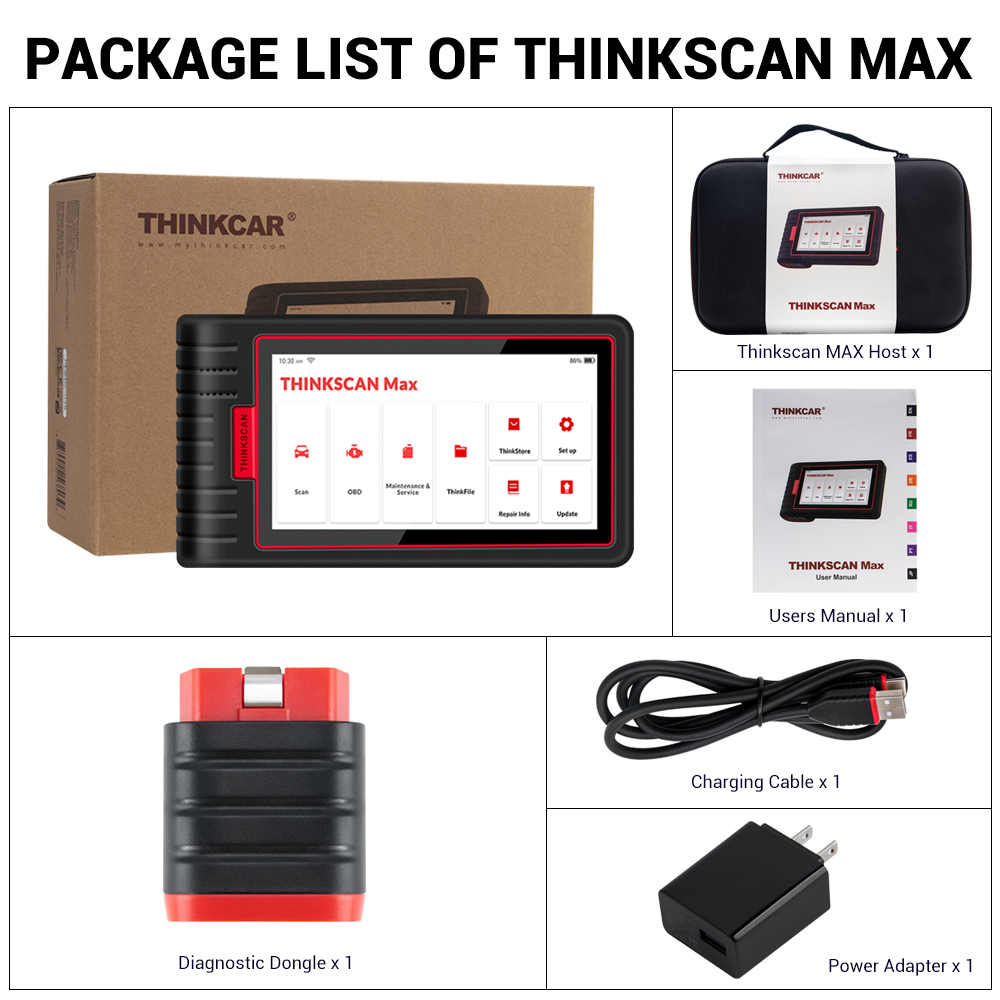 ThinkCar ThinkScan Max BT совместимый диагностический инструмент OBD2 полная система 28 Функция сброса обслуживания ABS Сброс масла кодирование ЭБУ