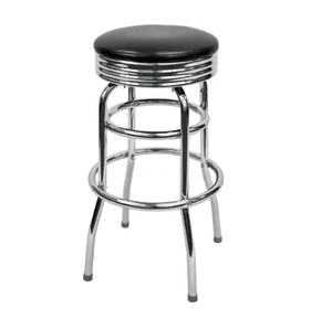 Venta caliente <span class=keywords><strong>Taburete</strong></span> de Bar giratorio de metal de diseño moderno con asiento de <span class=keywords><strong>banda</strong></span> cromada <span class=keywords><strong>Taburete</strong></span> de Bar cromado al por mayor - Product Image 1