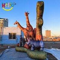 Decoración de escenario publicidad Fondo globo jirafa cebra hipopótamo animal Safari africano patio inflable signo