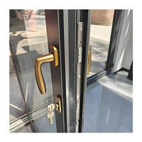 DEMEA Projet américain Porte pliante en aluminium Portes d'entrée en alliage d'aluminium Portes en aluminium noires à impact