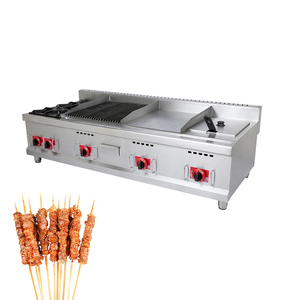 Estufa de Gas de acero inoxidable multifuncional comercial, parrilla para panqueques, freidora profunda, protección contra sobrecalentamiento, freidora - Product Image 1