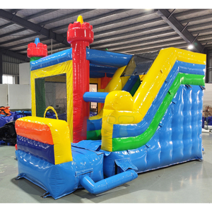 Château gonflable commercial avec toboggan sec/humide pour enfants, combo château gonflable géant, aire de jeux gonflable à <span class=keywords><strong>louer</strong></span> - Product Image 3