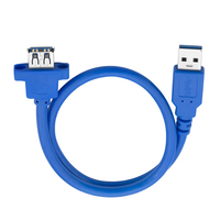 Bochara USB 3.0 kabel ekstensi pria ke Wanita M/F Foil + terlindung dengan dudukan Panel sekrup 40cm panjang disesuaikan