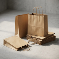 Sacs cadeaux marron robustes en papier épais pour l'achat en gros, emballage de marchandises de détail, emballage cadeau, tailles assorties, sac en papier kraft
