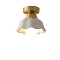 Lustre LED de plafond pour hall d'entrée, style nordique simple, design de palais, tendance internet, blanc ancien
