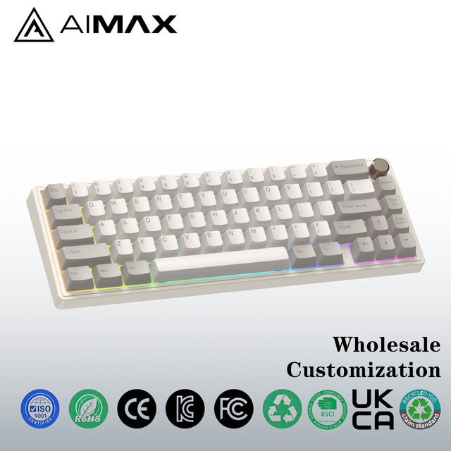 RGB Programmable Mechanical Gaming Keyboard Wireless Tri-Mode (BT/2.4G/USB-C) PBT Keycaps 60% Compact Layout for PC//Pro