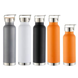 Bouteilles de cyclisme isolées personnalisées de 600ml Bouteille d'eau de camping en acier inoxydable avec poignée - Product Image 1