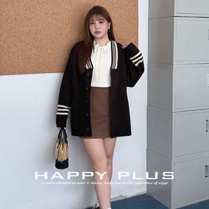 Conjunto de punto Runqi para mujer, talla grande, con top con volantes, falda corta y chaqueta tipo cárdigan, color sólido, detalle de lazo, N9401 - Product Image 2