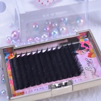 Extensions de cils individuels bicolores faites à la main en cheveux synthétiques de haute qualité, marque privée, longueur 6-20mm, courbure J/B/C/D, vente en gros