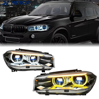 Phares HETOP F15 X5 2014-2018, mise à niveau, double couleur, phare LED de voiture, DRL, style Ikon, lumière laser, accessoires modifiés pour BMW
