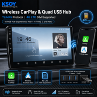KSOY-TS105 Radio DVR Mobil Android, Audio Mobil Android, Navigasi 4G, Dual BT, Layar Sentuh Optik, Wireless Carplay, Universal RDS FM