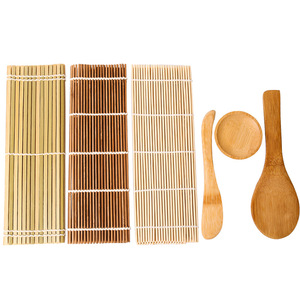 Bamboo Sushi <b>Rolling</b> <b>Mat</b> Set With Rice Spatula And Vinegar Dish For Homemade Sushi Making Tools Eco Friendly - Product Image 5