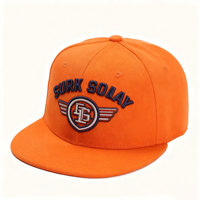 Casquettes de camping unisexes à visière plate de haute qualité Aung Crown, en tissu de coton, logo brodé personnalisé, casquettes non structurées à 5 panneaux
