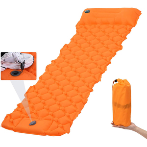 Colchón de aire inflado para acampar ultraligero portátil con bomba de pie integrada y almohadas, alfombrillas para inflar al aire libre - Product Image 1